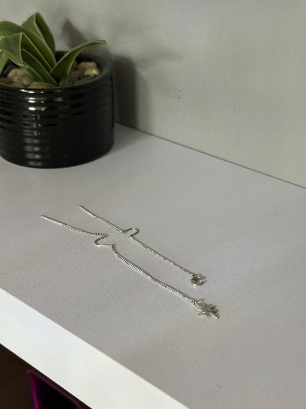 Moon & Stars Mismatched Threader Earrings